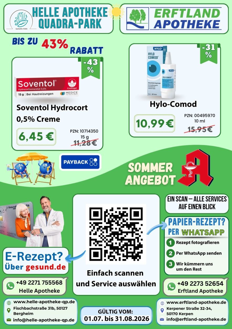 Flyer für Juli und August 2026 – Seite 1